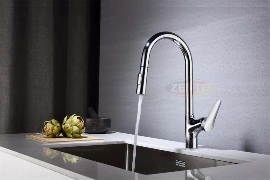 Vòi rửa chén bát nóng lạnh Pulldown Spray ZT5524 (Dây rút)