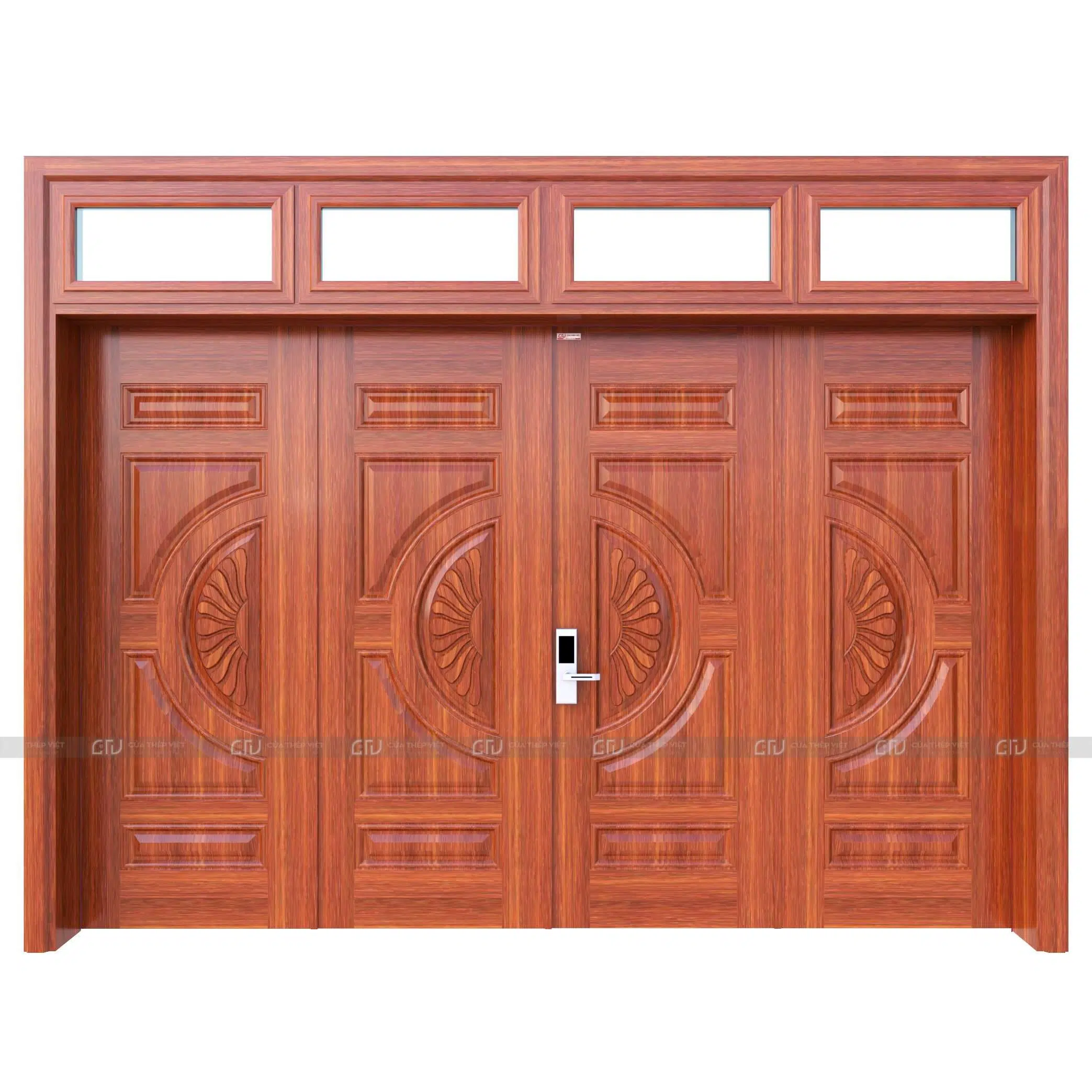 Cửa thép vân gỗ 4 cánh đều CTV-4.016